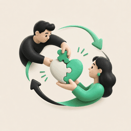 Symbol of feedback and adaptability between partners