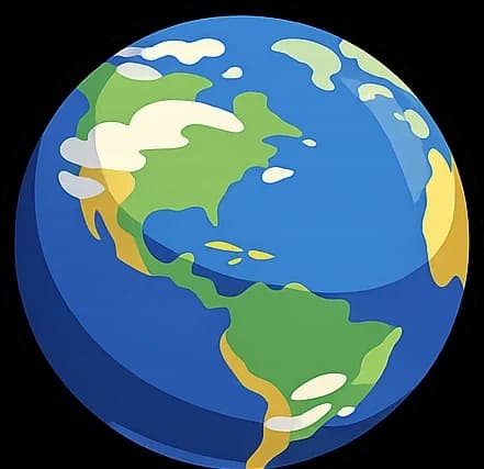 Planet Earth with blue oceans and white clouds.