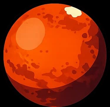 Rusty red planet Mars.