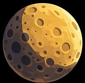 Small grey cratered planet Mercury.