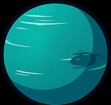 Greenish-blue planet Neptune.