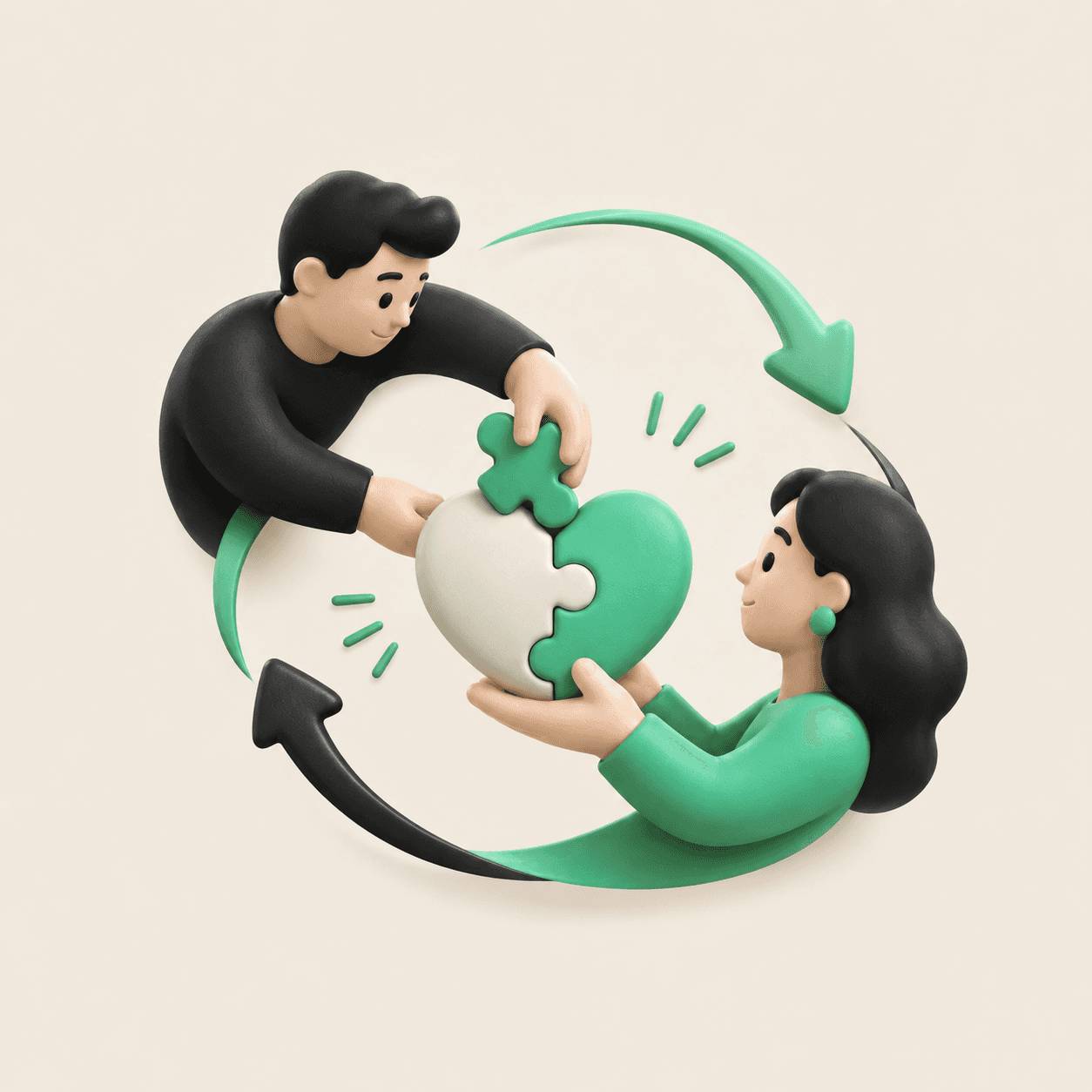 Symbol of feedback and adaptability between partners