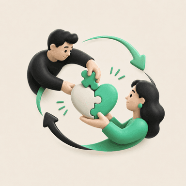 Symbol of feedback and adaptability between partners