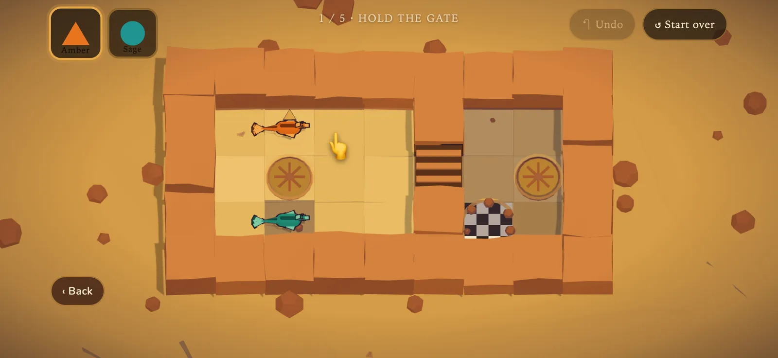 The Raptor Pair mini-game, with two feathered raptors on a desert puzzle board.